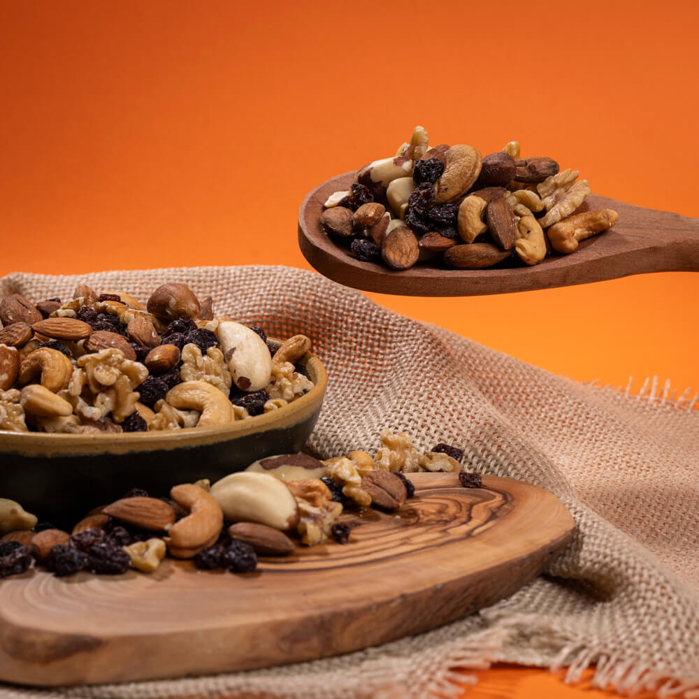 Mix de castanhas com uva passa